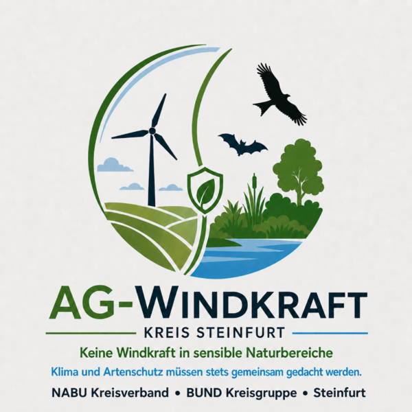 Das Logo der 2026 neu gegründeten AG Windkraft von BUND und NABU Steinfurt.